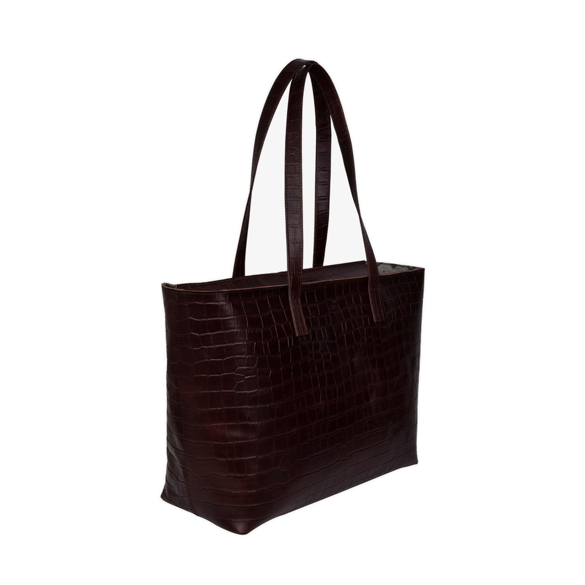 ADAX Shopper THELMA Prägung dark brown