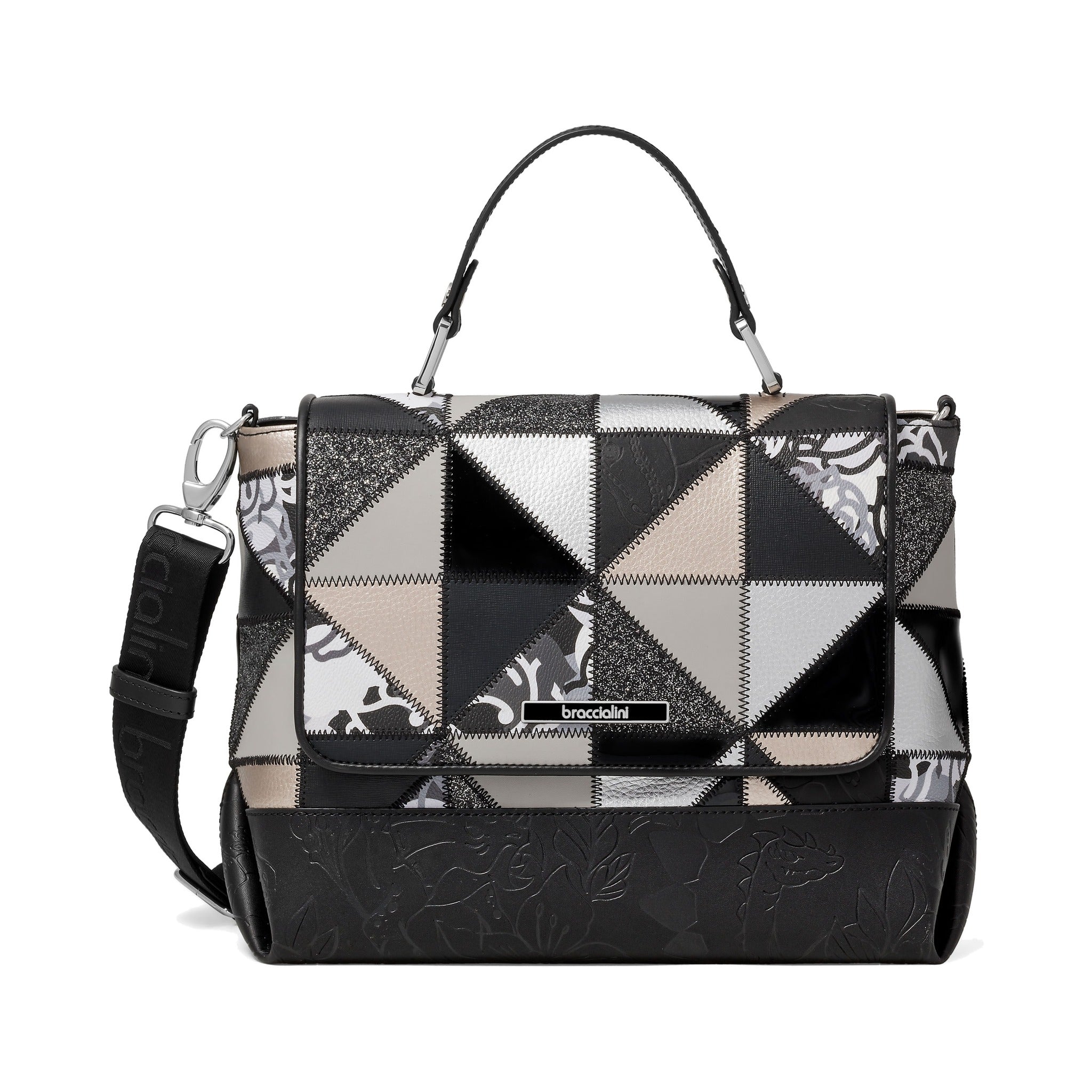Braccialini Kurzgrifftasche Lola Patch nero