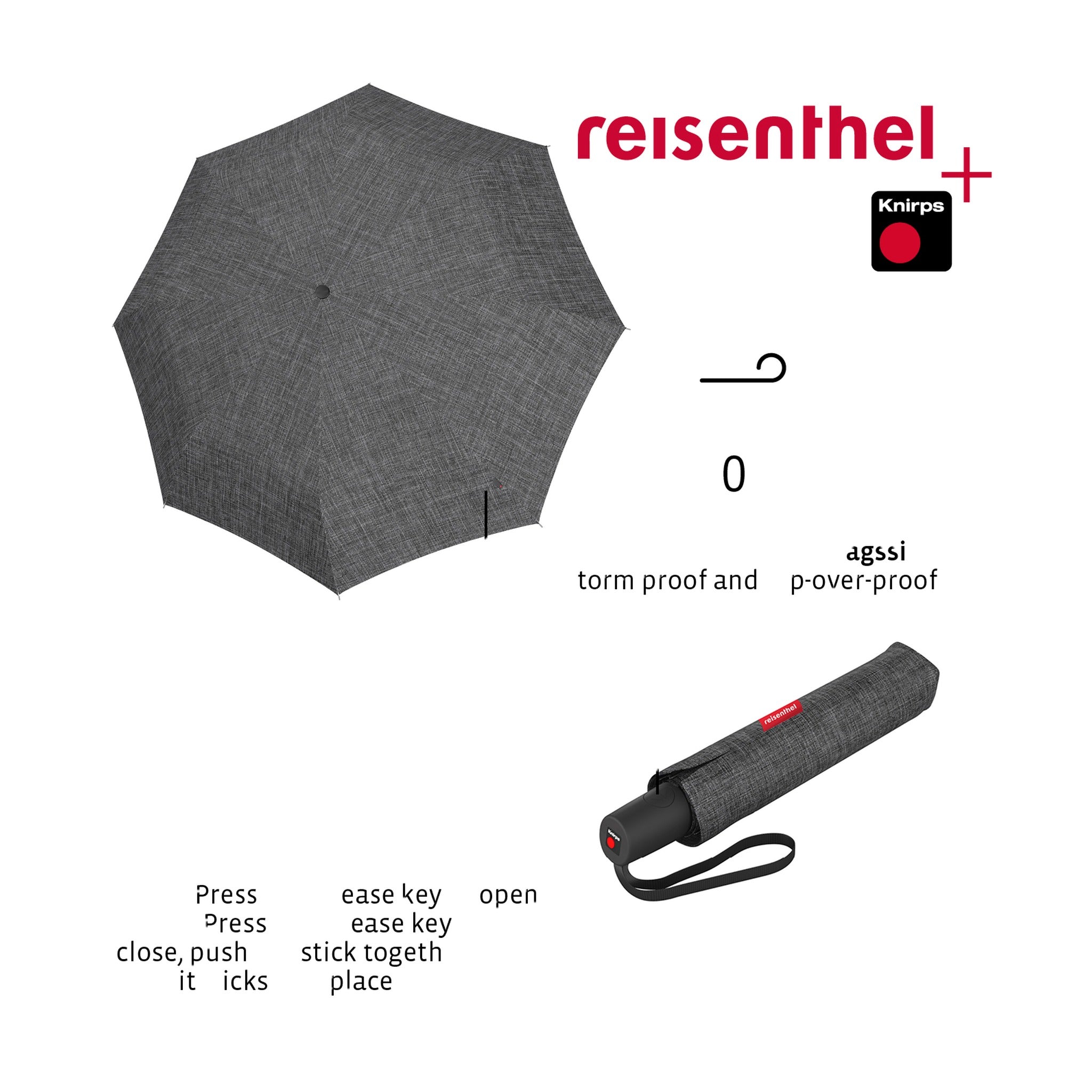 Reisenthel umbrella pocket duomatic twist silver