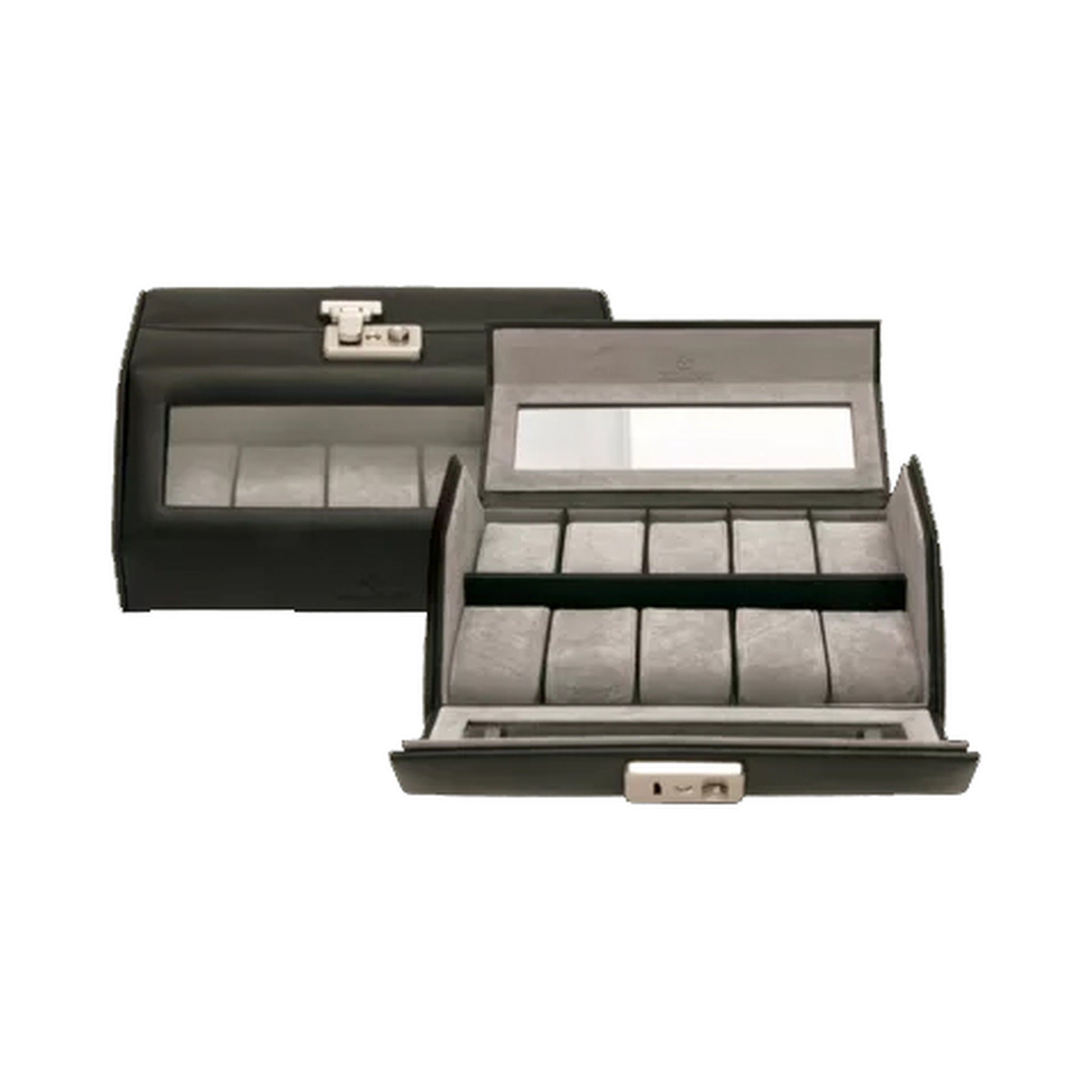 Windrose Uhrenkoffer Nappa schwarz