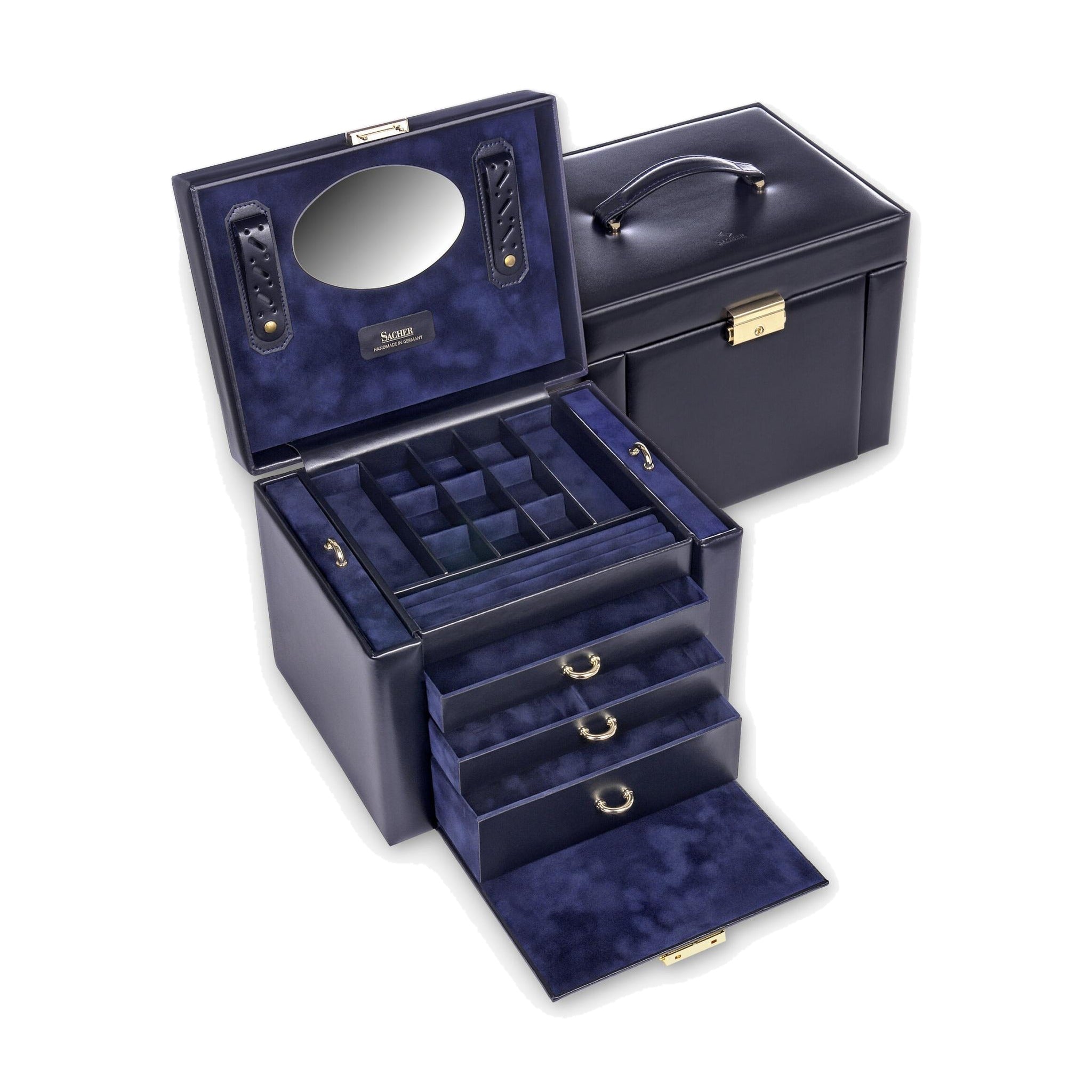SACHER Schmuckkoffer MARTA Leder  navy