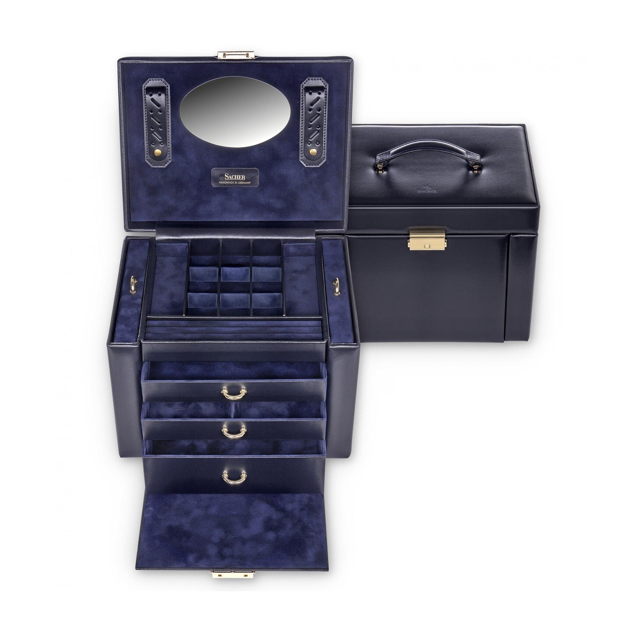 SACHER Schmuckkoffer MARTA Leder  navy