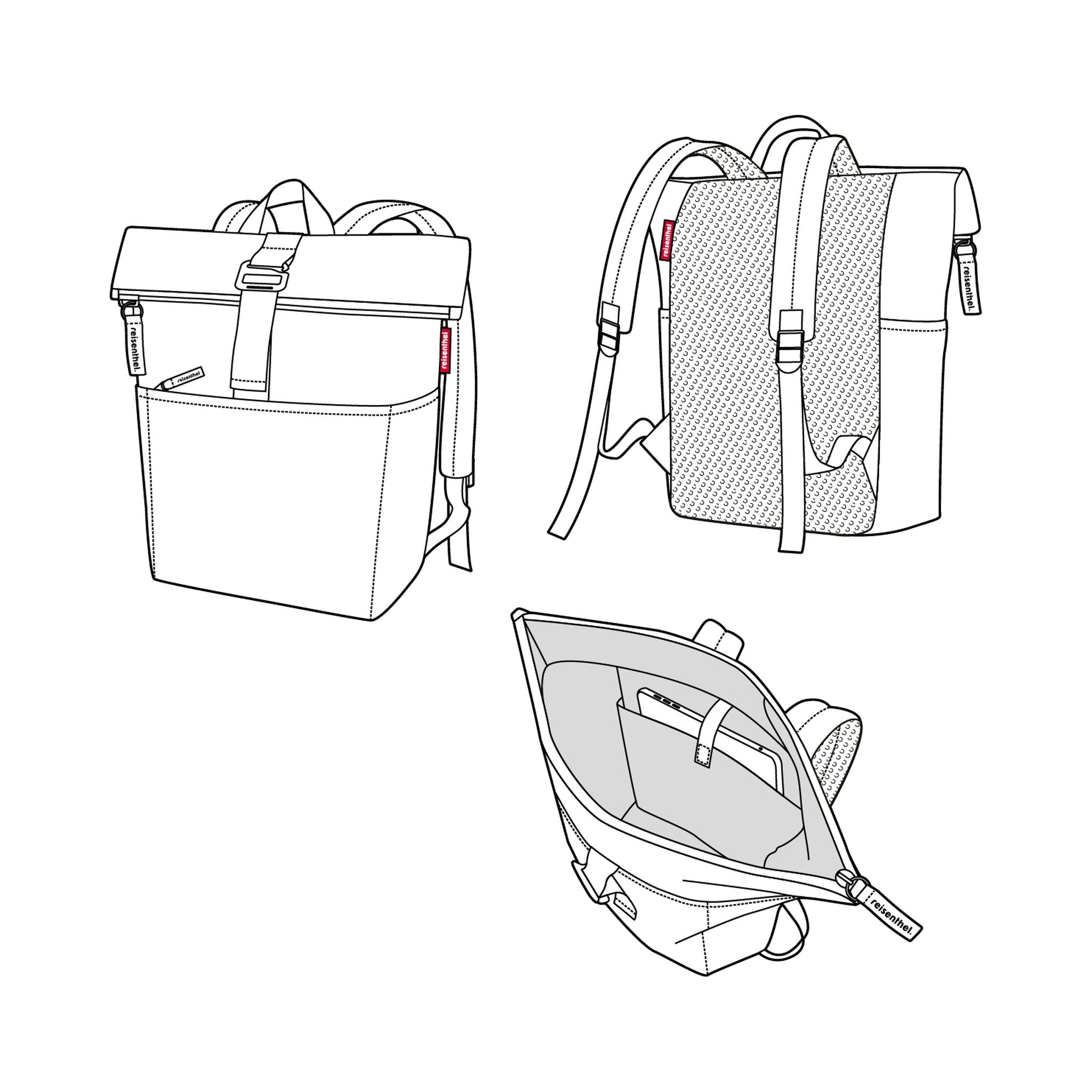 Reisenthel rolltop backpack herringbone