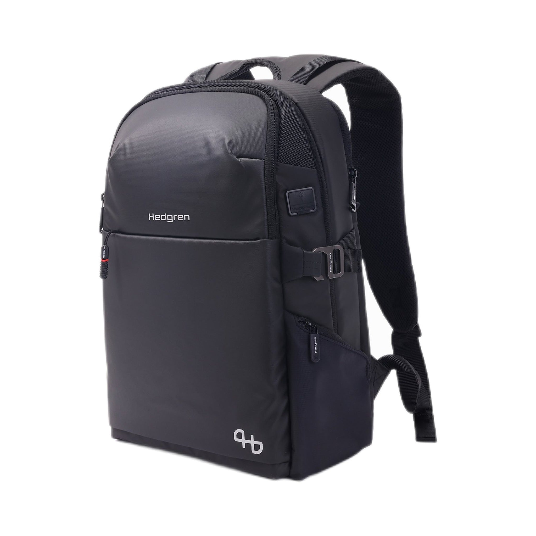 Hedgren Rail - 3cmpt Backpack 15.6" RFID w/Rain Cover Black