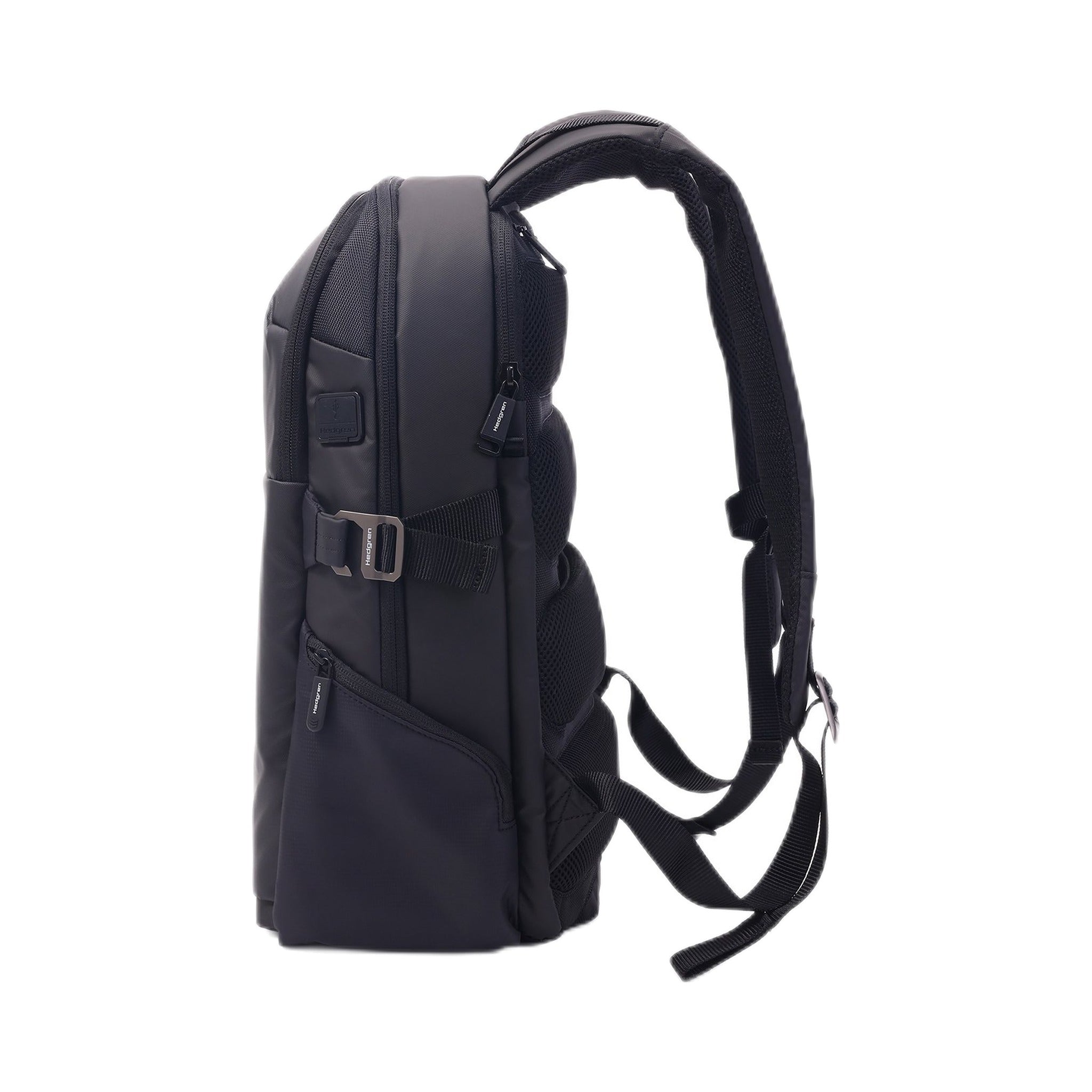Hedgren Rail - 3cmpt Backpack 15.6" RFID w/Rain Cover Black