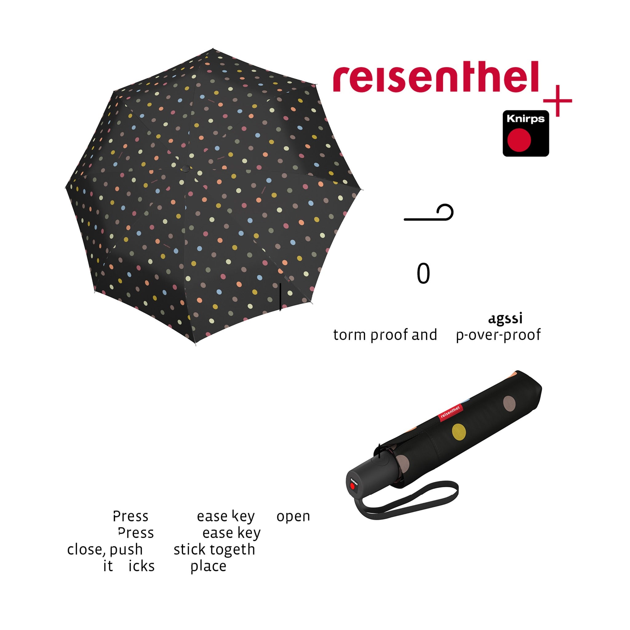Reisenthel umbrella pocket duomatic dots
